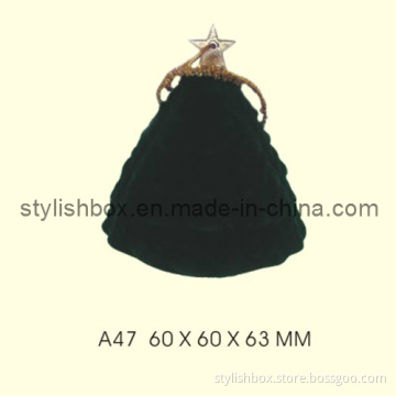 Christmas Tree Shape Velvet Jewellery Box (A47)